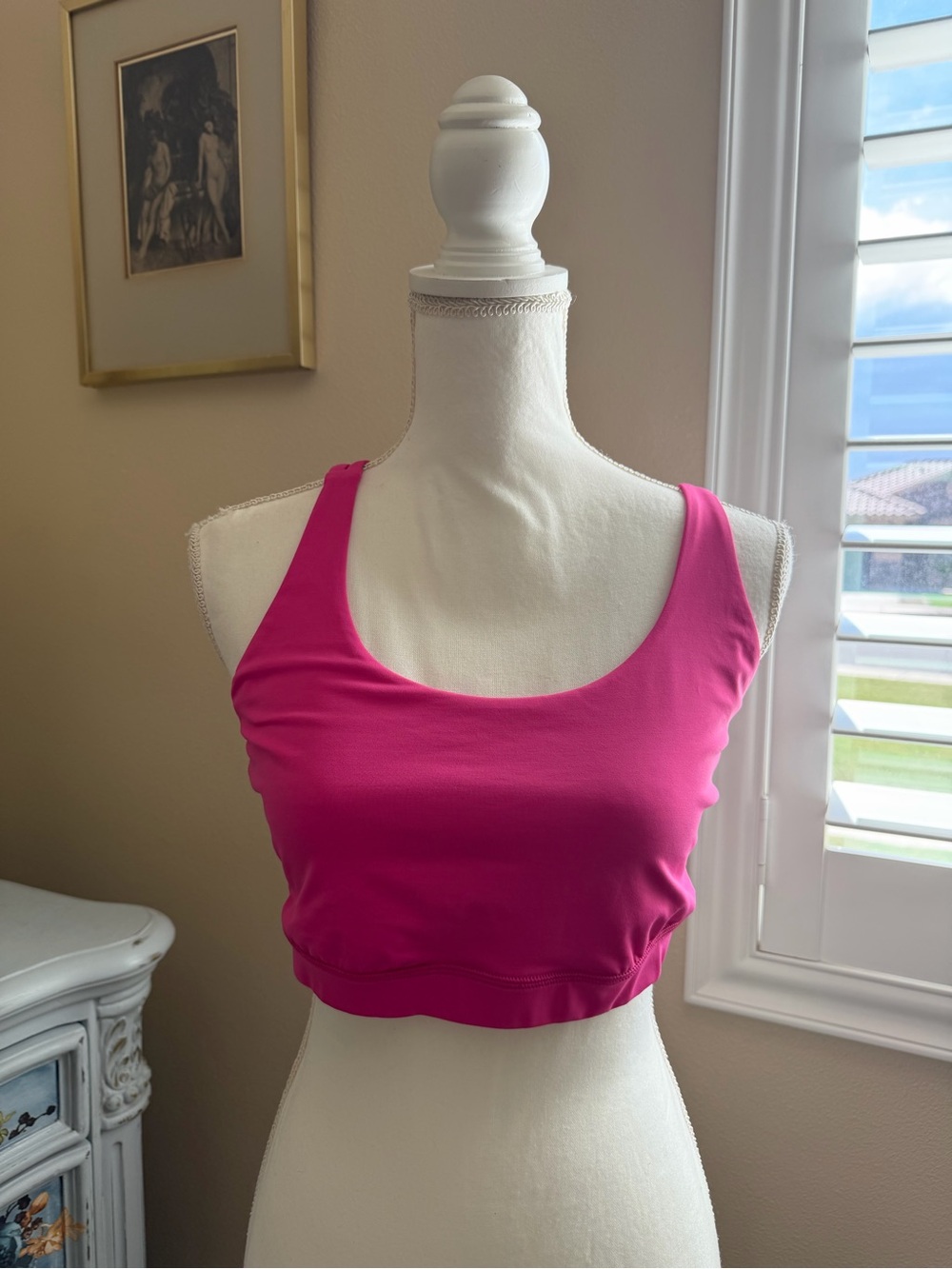 lululemon Hot Pink Sports Bra longline cross cross on back